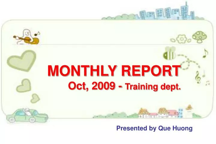 monthly report oct 2009 training dept