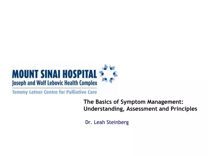 the basics of symptom management understanding assessment and principles