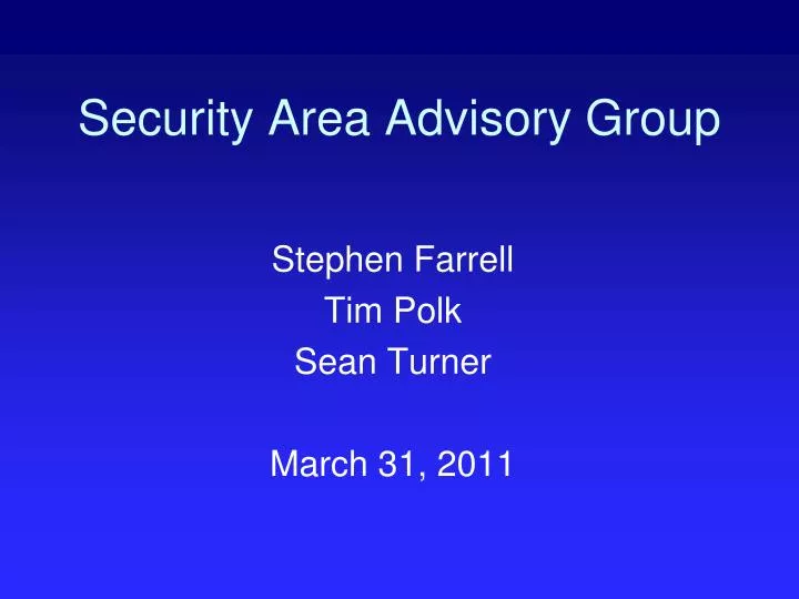 security area advisory group