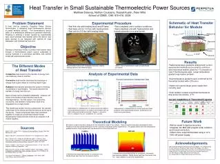 Heat Transfer in Small Sustainable Thermoelectric Power Sources
