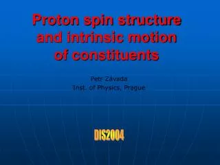 Proton spin structure and intrinsic motion of constituents