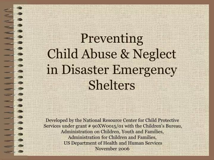 preventing child abuse neglect in disaster emergency shelters