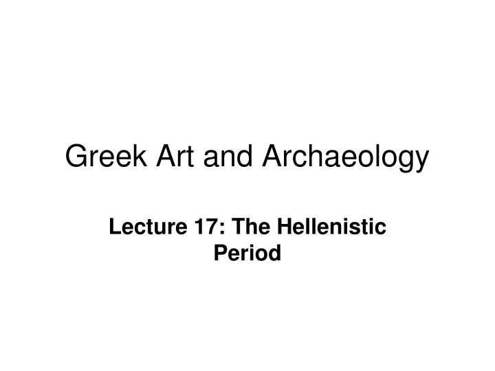 greek art and archaeology