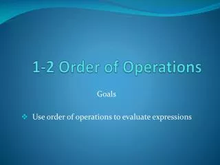 1-2 Order of Operations