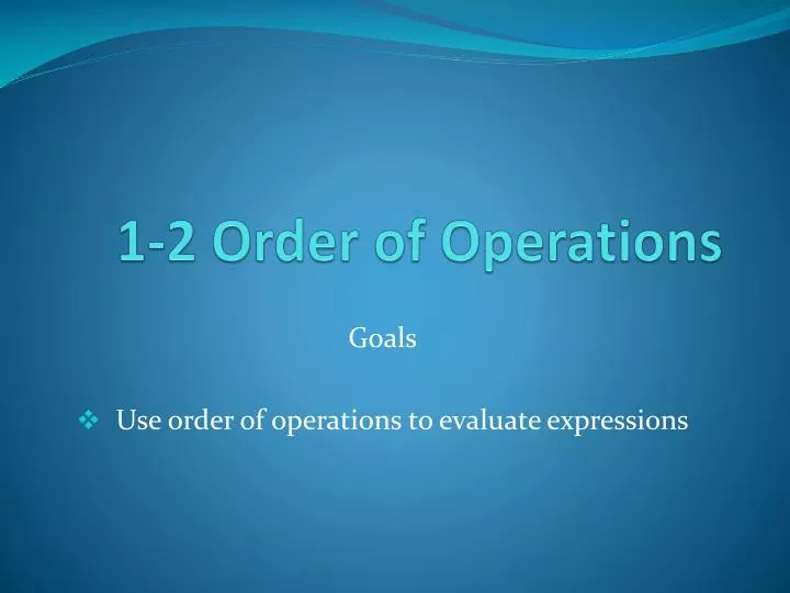 1 2 order of operations