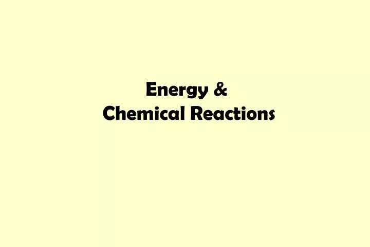 energy chemical reactions