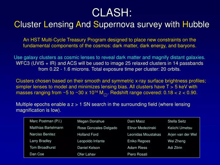 clash c luster l ensing a nd s upernova survey with h ubble