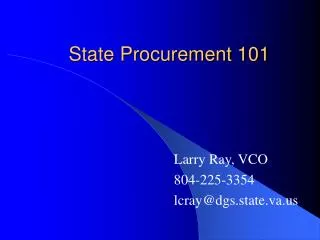 State Procurement 101