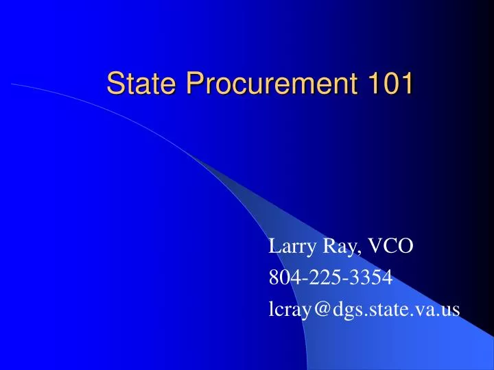 state procurement 101