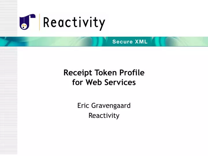 receipt token profile for web services