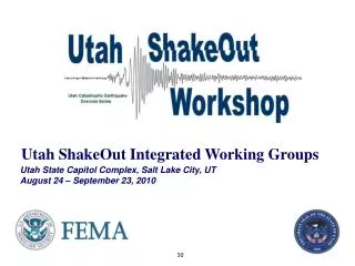 Utah ShakeOut Integrated Working Groups