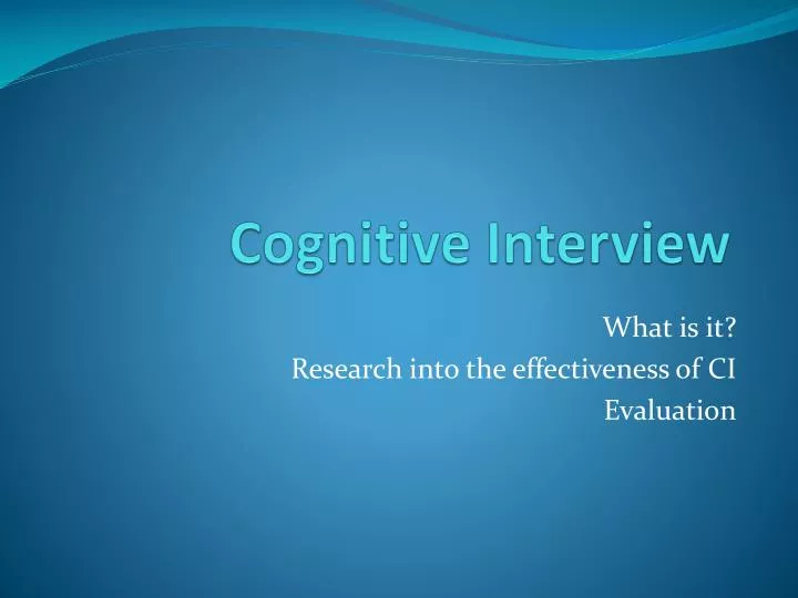 cognitive interview