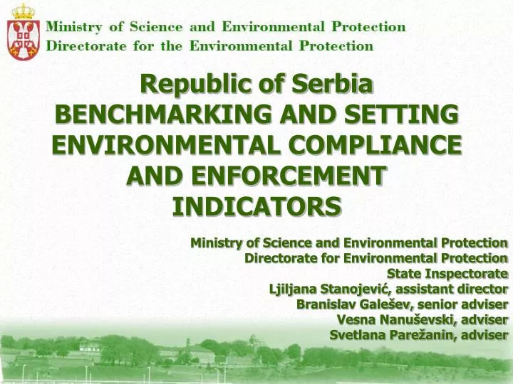 republic of serbia benchmarking and setting environmental compliance and enforcement indicators