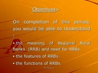 Objectives :-