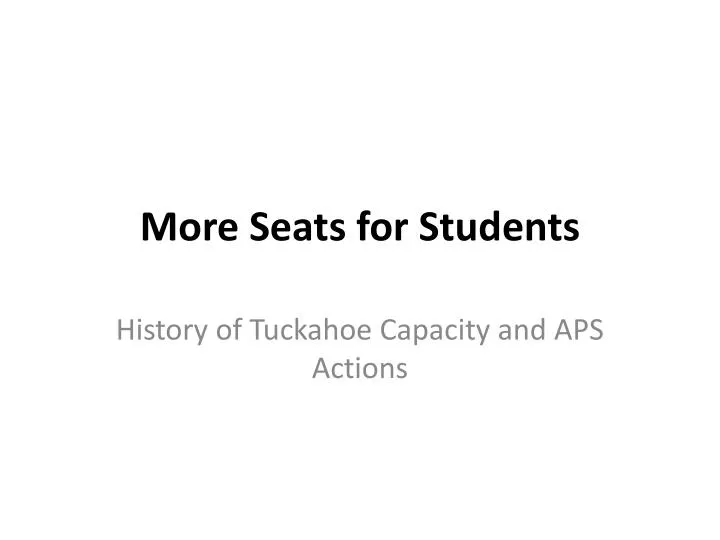 more seats for students