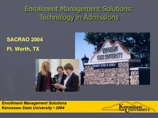 Enrollment Management Solutions: Technology in Admissions