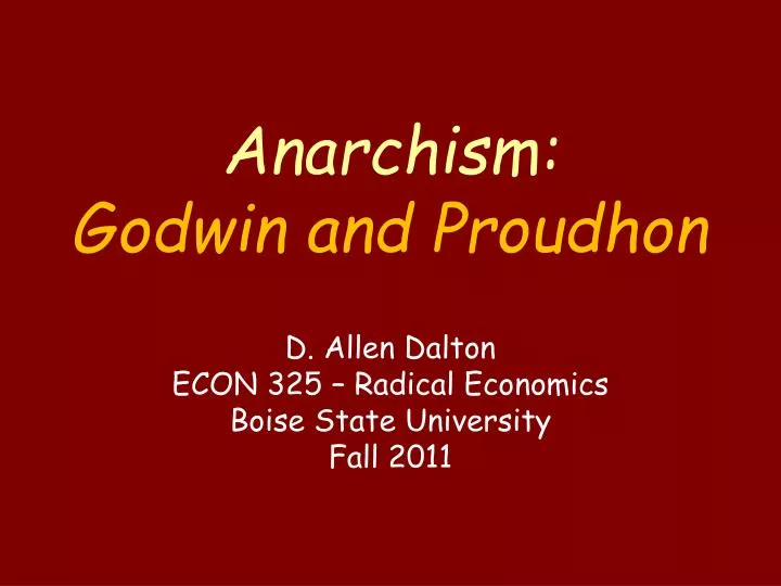 anarchism godwin and proudhon