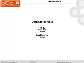 Databasteknik 2