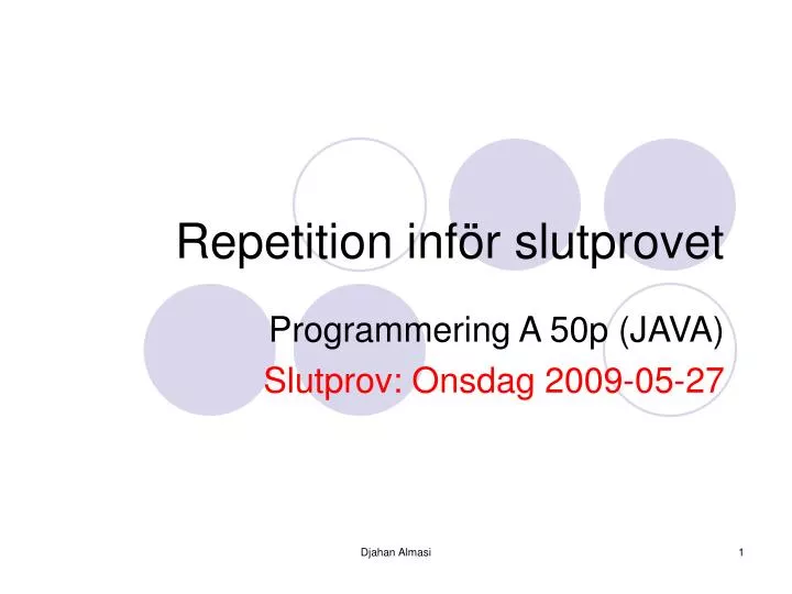 repetition inf r slutprovet