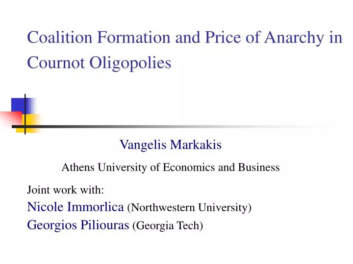 coalition formation and price of anarchy in cournot oligopolies