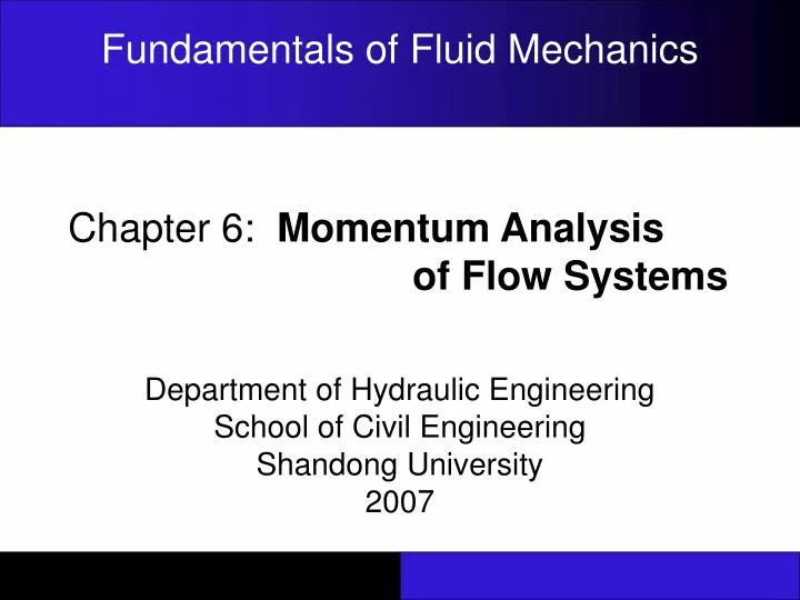 chapter 6 momentum analysis of flow systems