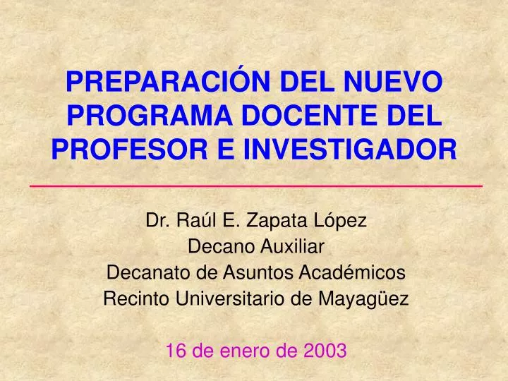 preparaci n del nuevo programa docente del profesor e investigador