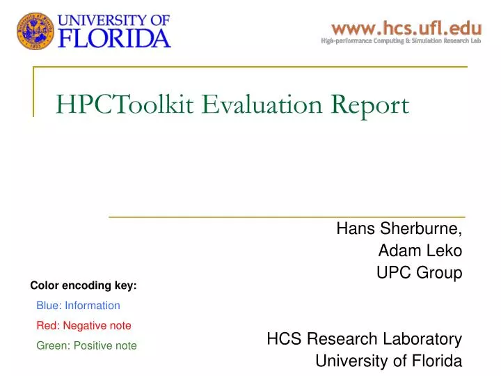 hpctoolkit evaluation report