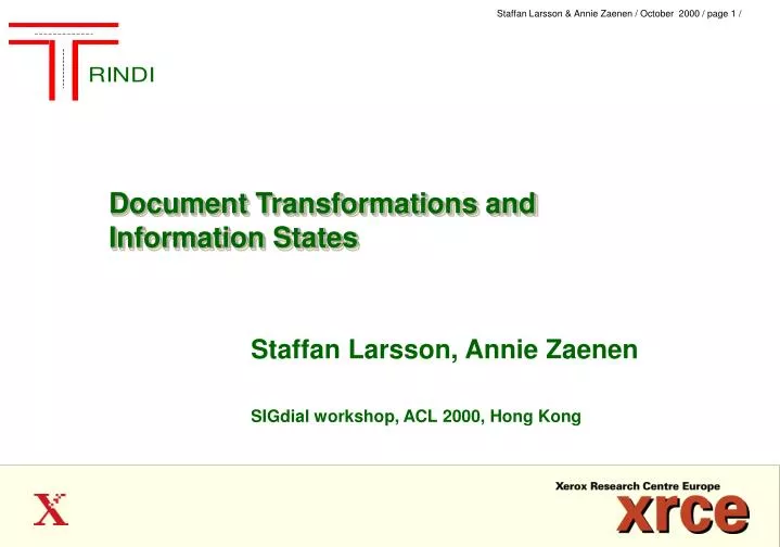 document transformations and information states