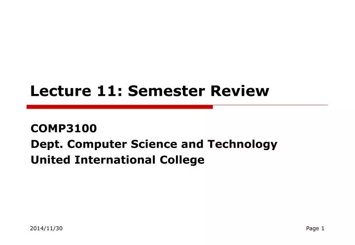lecture 1 1 semester review
