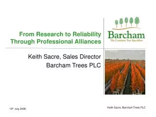 From Research to Reliability Through Professional Alliances
