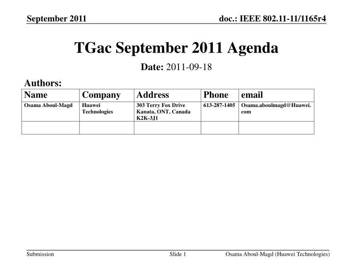 tgac september 2011 agenda