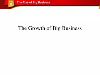 The Growth of Big Business