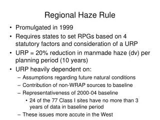 Regional Haze Rule
