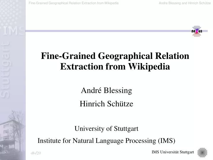 fine grained geographical relation extraction from wikipedia