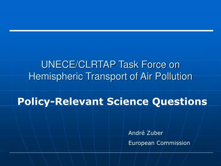 unece clrtap task force on hemispheric transport of air pollution