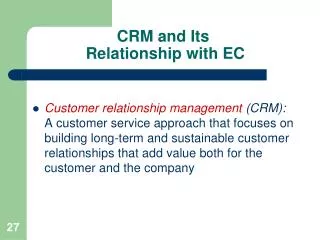 CRM and Its Relationship with EC