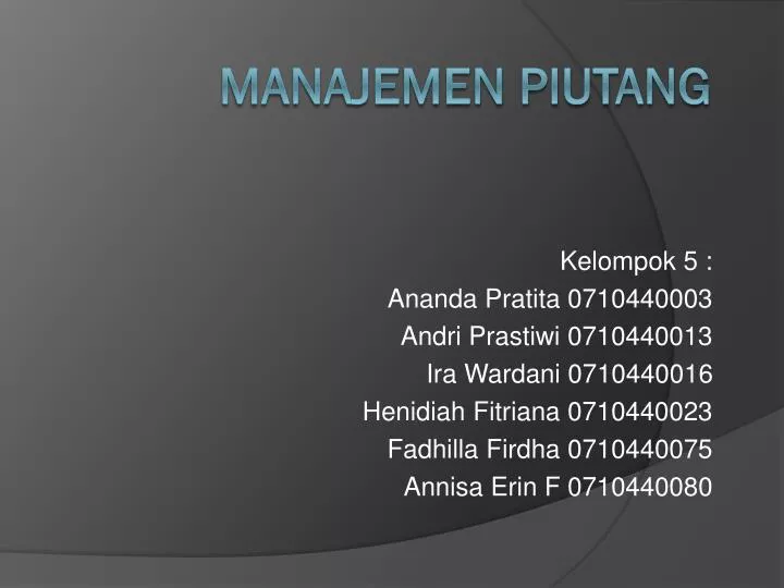 manajemen piutang