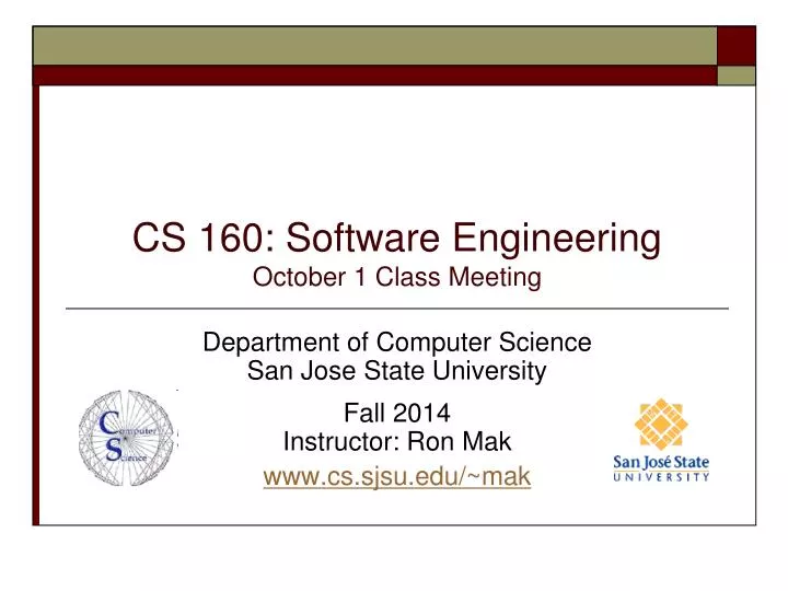 cs 160 software engineering october 1 class meeting
