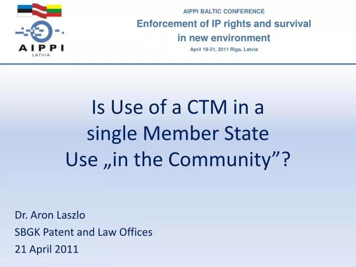 is use of a ctm in a single member state use in the community