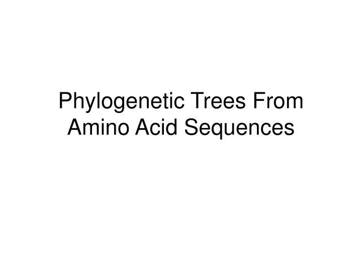 phylogenetic trees from amino acid sequences
