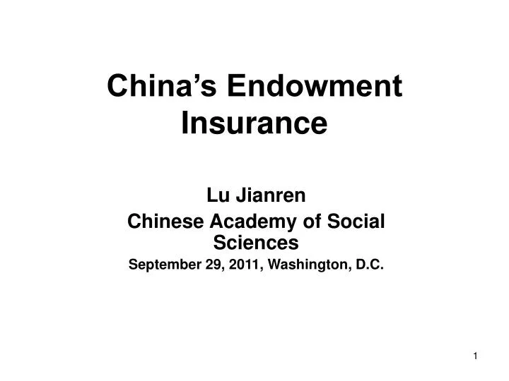 china s endowment insurance