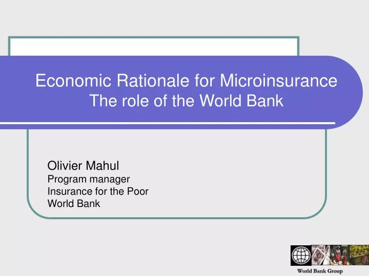 economic rationale for microinsurance the role of the world bank