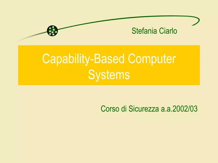 capability based computer systems