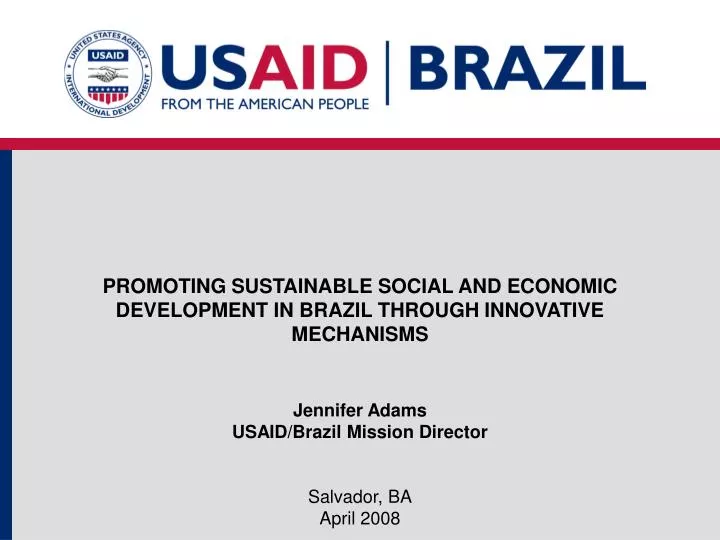 promoting sustainable social and economic development in brazil through innovative mechanisms