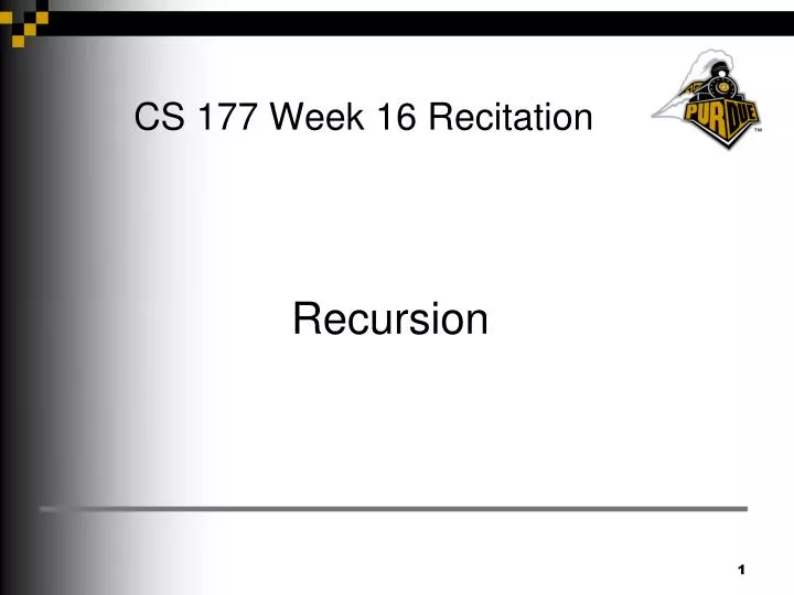 cs 177 week 16 recitation