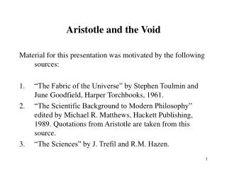 Aristotle and the Void
