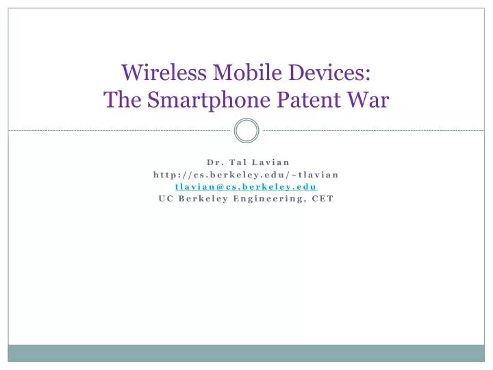 wireless mobile devices the smartphone patent war