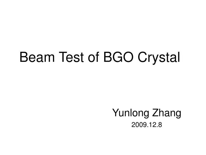 beam test of bgo crystal