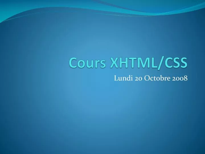 cours xhtml css