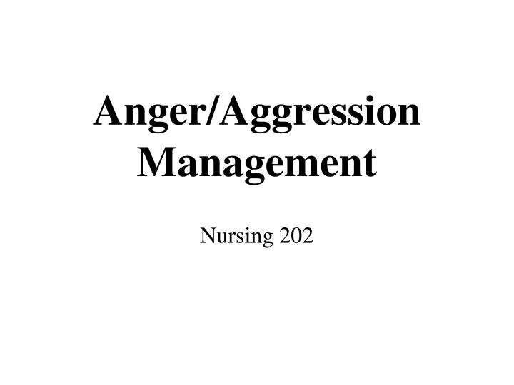anger aggression management